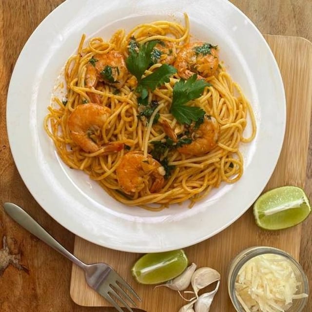 Spaghetti Shrimp Scampi.